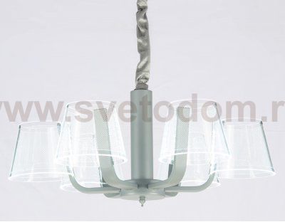Люстра подвесная Ambrella AK4011/6 GR/S серый/песок 72W D600*230 (ПДУ РАДИО 2.4) ACRYLICA