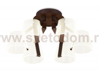 Люстра потолочная Ambrella AK4012/6 CF кофе 72W D600*260 (ПДУ РАДИО 2.4) ACRYLICA