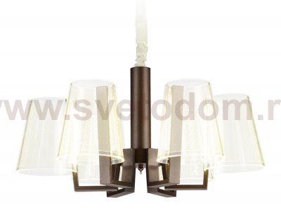 Люстра подвесная Ambrella AK4025/6 CF кофе 96W D600*300 (ПДУ РАДИО 2.4) ACRYLICA
