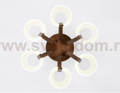 Люстра потолочная Ambrella AK4033/6 CF кофе 96W D600*290 (ПДУ РАДИО 2.4) ACRYLICA