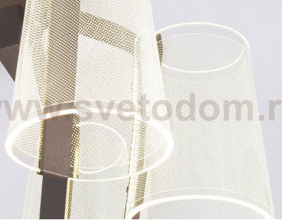 Люстра потолочная Ambrella AK4033/6 CF кофе 96W D600*290 (ПДУ РАДИО 2.4) ACRYLICA