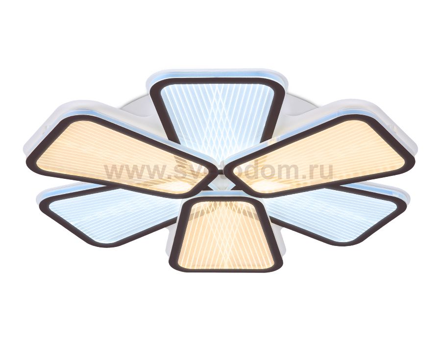 Люстра потолочная Ambrella AK4322/6 CF кофе 117W 520*510*80 (ПДУ РАДИО 2.4) ACRYLICA
