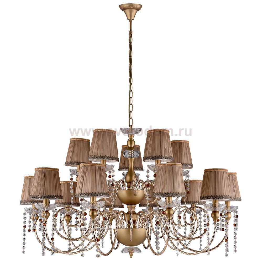 Люстра Crystal lux ALEGRIA SP10+5 GOLD-BROWN 1041/315