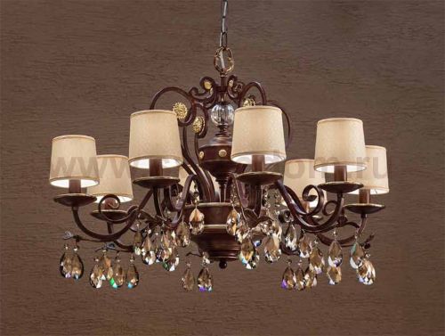 Подвесной светильник Masiero ALLURE 8 Bianco/Oro Francese-Cuoio/Rosso/ Oro/Rame SW