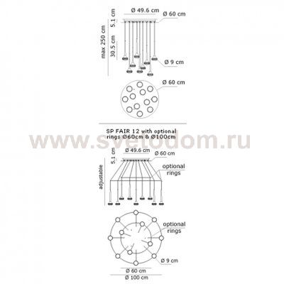 Кольцо для каскадного исполнения подвесов Fairy SPFAIR RINGS Axo Light ANELLOFAIRY060X Кольцо