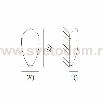 Настенный светильник Vistosi AP CALICE 42 VE OR