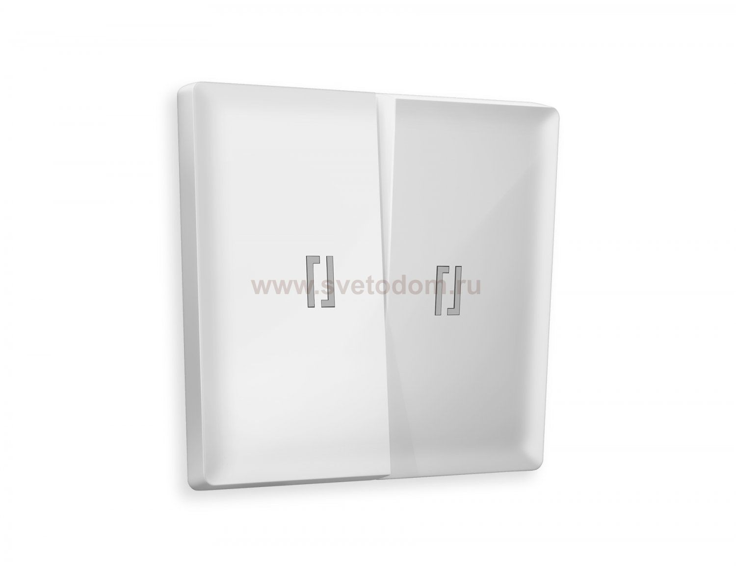 Лицевая панель ALFA (Белый глянец) для 2-клавишных выключателей с подсветкой QUANT AP1040 Ambrella Volt