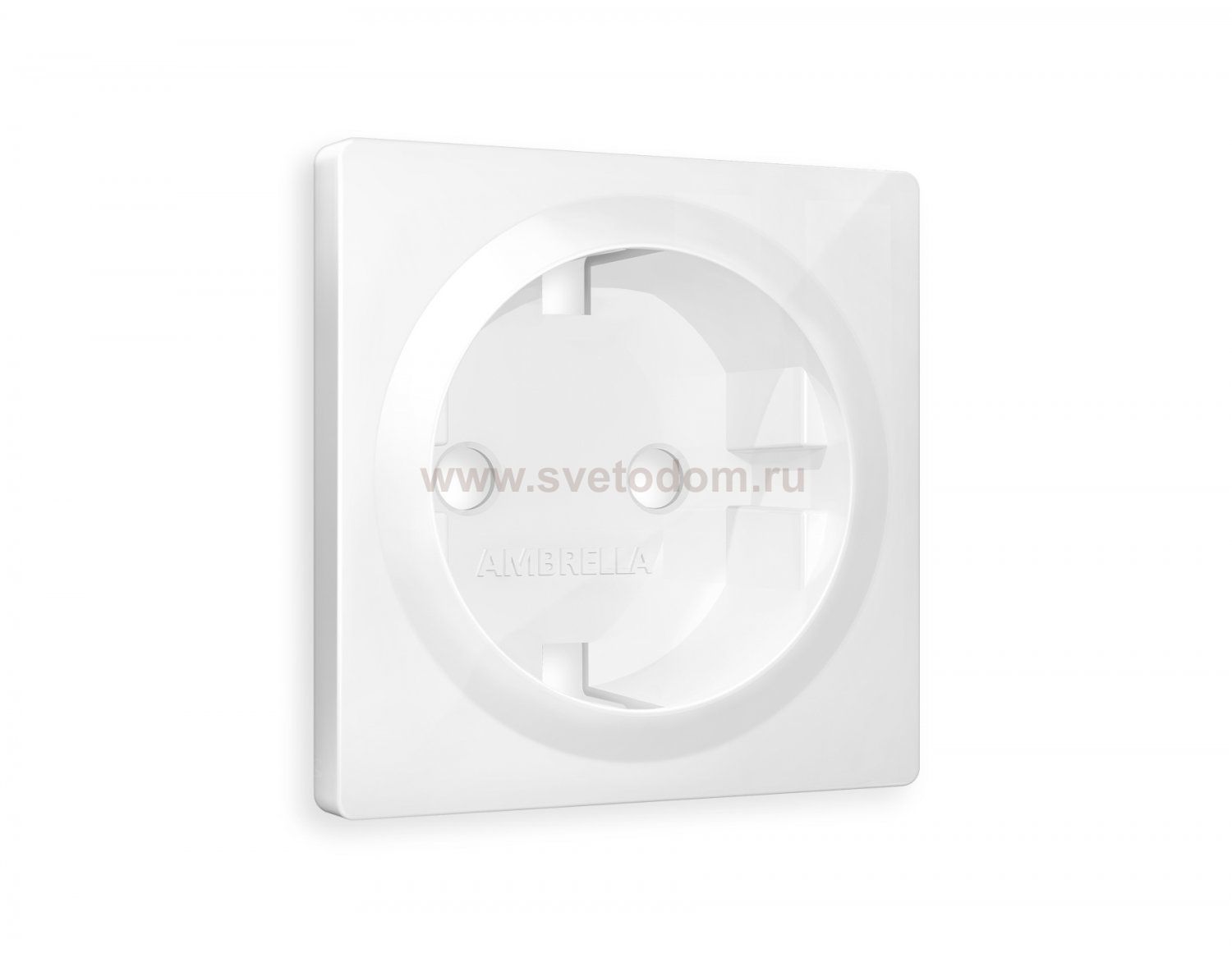 Лицевая панель ALFA (Белый глянец) для электрической розетки с заземлением QUANT AP1060 Ambrella Volt