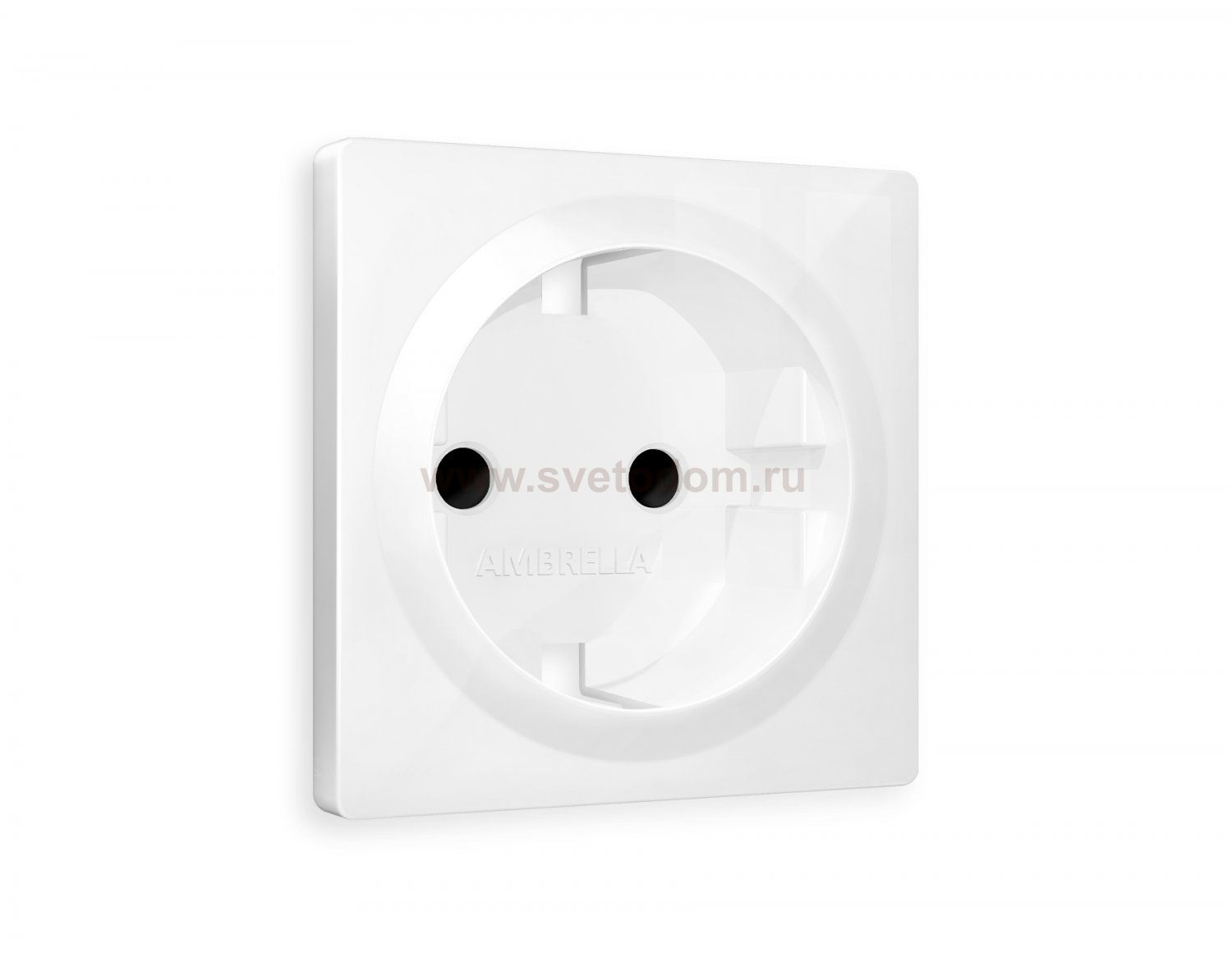 Лицевая панель ALFA (Белый глянец) для электрической розетки с заземлением со шторками QUANT AP1070 Ambrella Volt