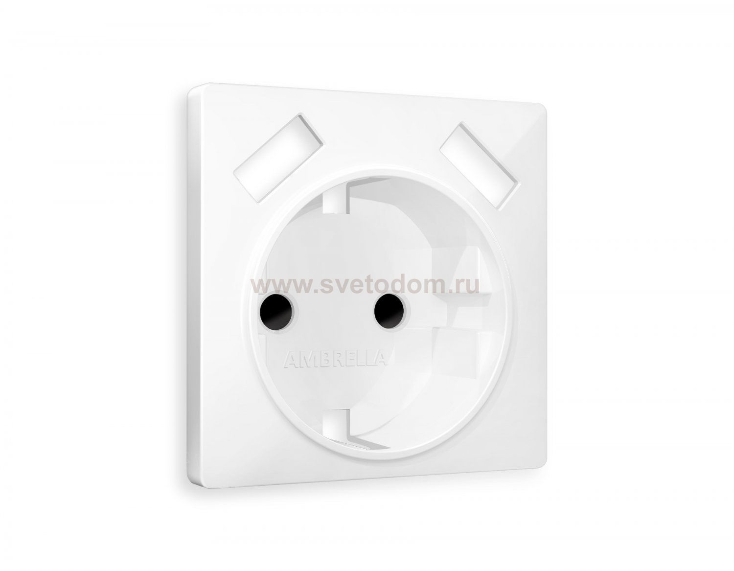 Лицевая панель ALFA (Белый глянец) для электрической розетки с заземлением со шторками 2USB QUANT AP1090 Ambrella Volt