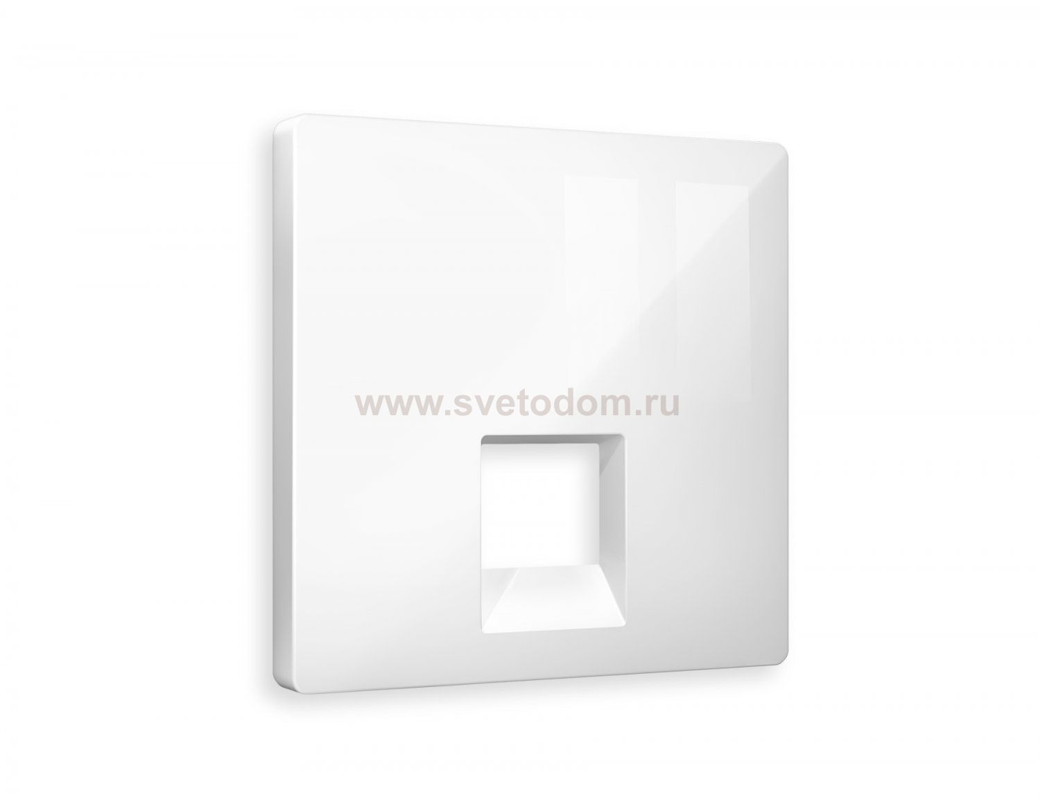 Лицевая панель ALFA (Белый глянец) для компьютерной/телефонной розетки RJ-45/RJ-11 QUANT AP1120 Ambrella Volt