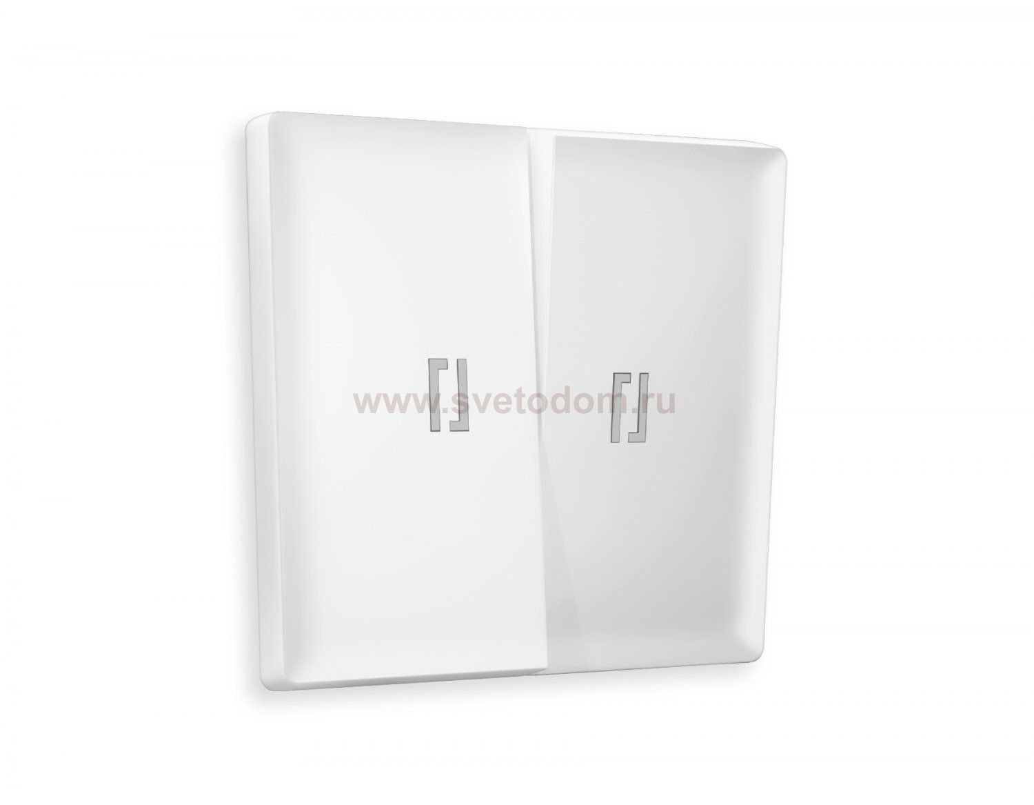 Лицевая панель ALFA (Белый матовый) для 2-кл выключателей с подсветкой QUANT AP1240 Ambrella Volt