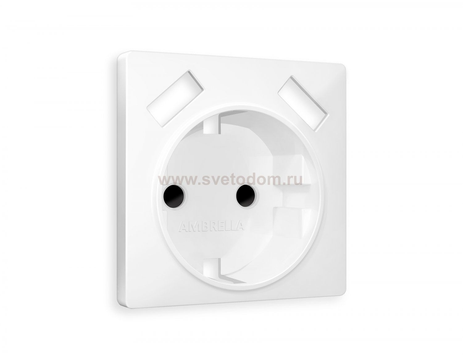 Лицевая панель ALFA (Белый матовый) для электрической розетки с/з со шторками 2USB A+A QUANT AP1290 Ambrella Volt