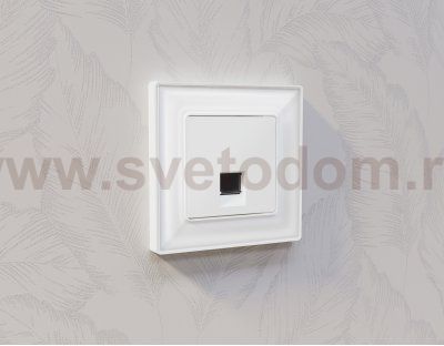 Лицевая панель ALFA (Белый матовый) для компьютерной/телефонной розетки RJ-45/RJ-11 QUANT AP1320 Ambrella Volt