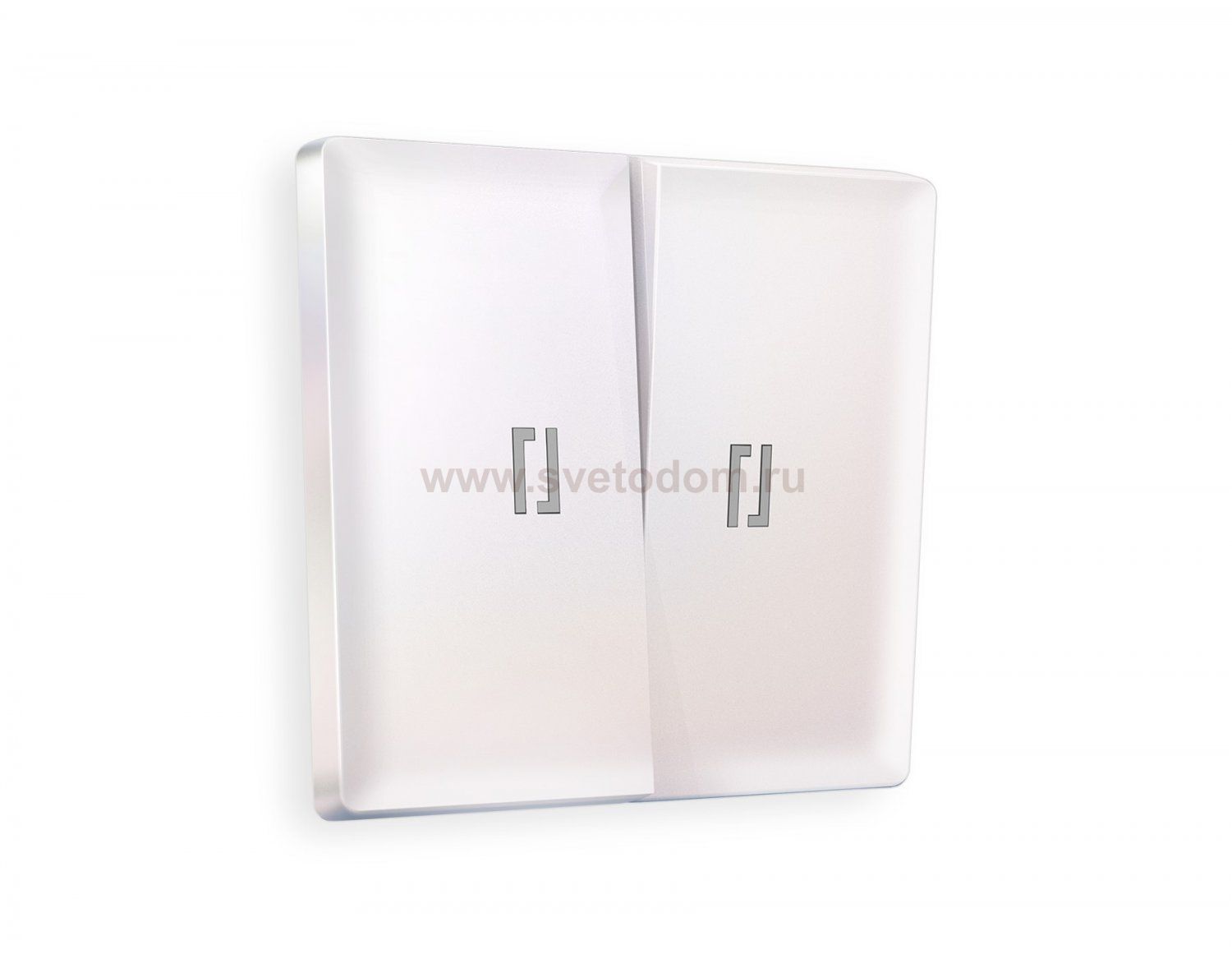 Лицевая панель ALFA (Жемчуг) для 2-клавишных выключателей с подсветкой QUANT AP2040 Ambrella Volt