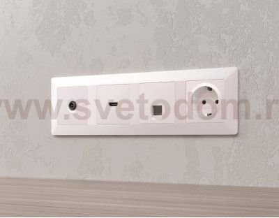 Лицевая панель ALFA (Жемчуг) для электрической розетки с заземлением со шторками QUANT AP2070 Ambrella Volt