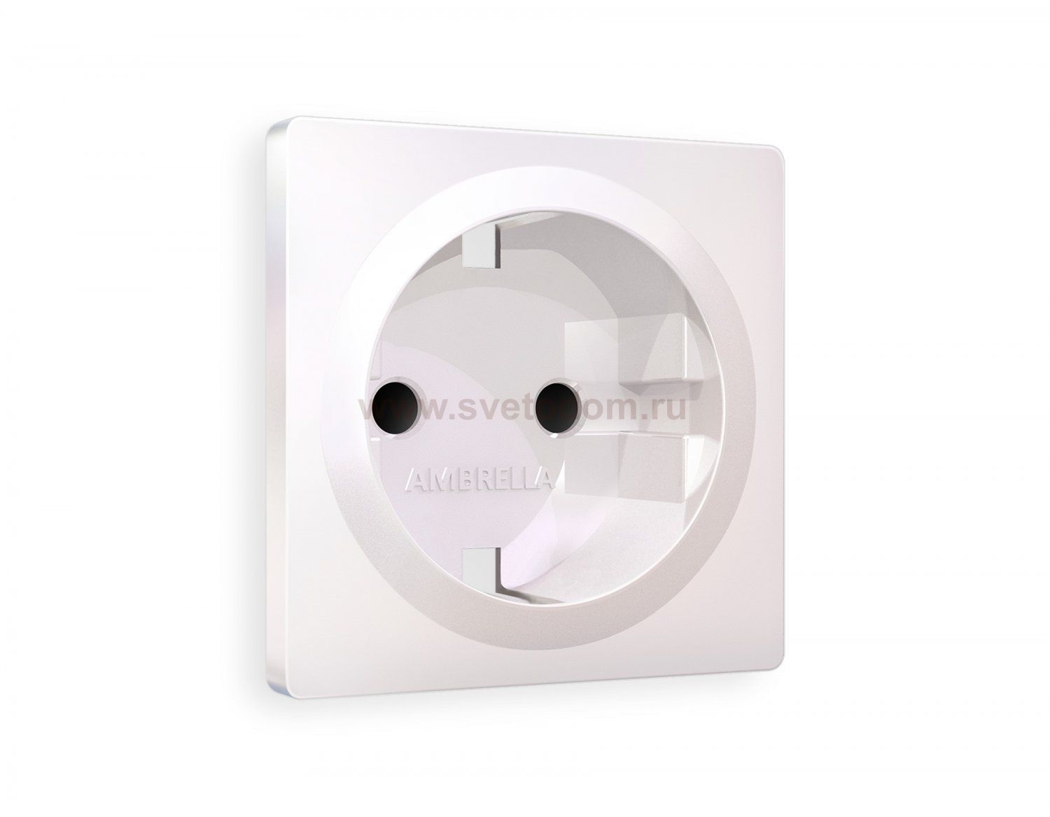 Лицевая панель ALFA (Жемчуг) для электрической розетки с заземлением со шторками QUANT AP2070 Ambrella Volt
