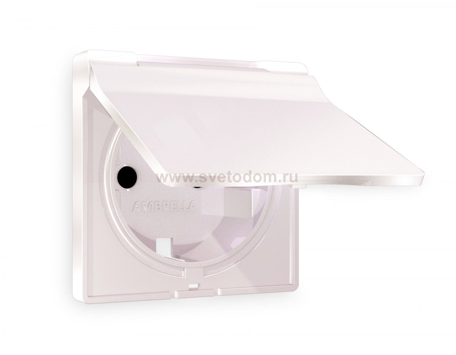 Лицевая панель ALFA (Жемчуг) для электрической розетки с заземлением со шторками и крышкой IP44 QUANT AP2080 Ambrella Volt
