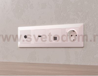 Лицевая панель ALFA (Жемчуг) для HDMI розетки QUANT AP2140 Ambrella Volt