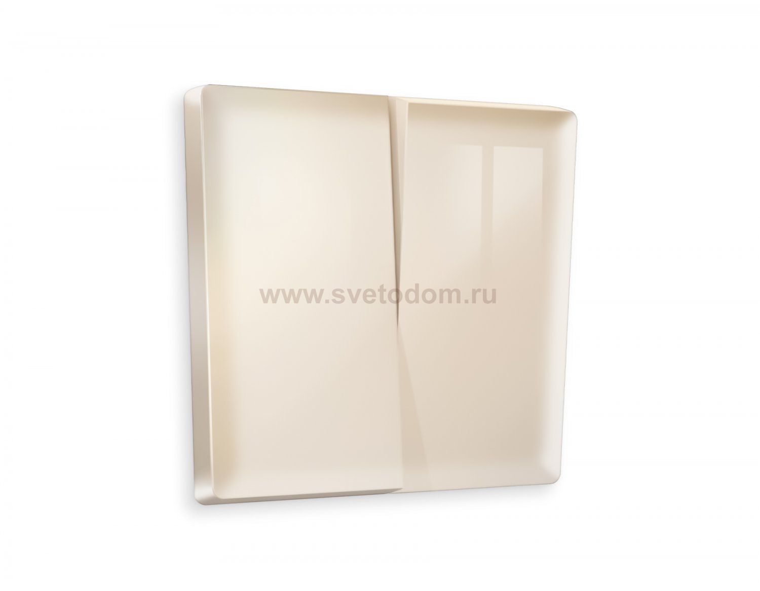 Лицевая панель ALFA (Бежевый глянец) для 2-клавишных выключателей QUANT AP3030 Ambrella Volt