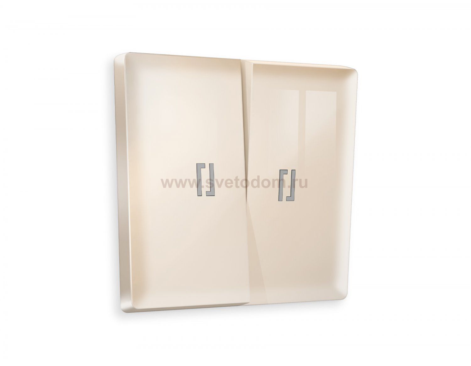 Лицевая панель ALFA (Бежевый глянец) для 2-клавишных выключателей с подсветкой QUANT AP3040 Ambrella Volt