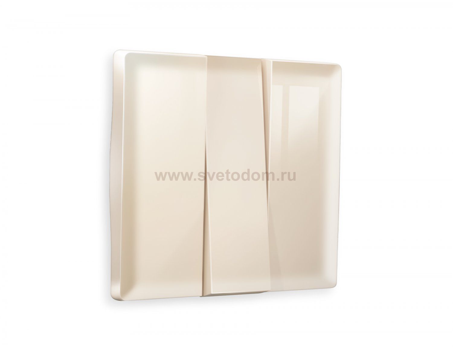 Лицевая панель ALFA (Бежевый глянец) для 3-клавишных выключателей QUANT AP3050 Ambrella Volt