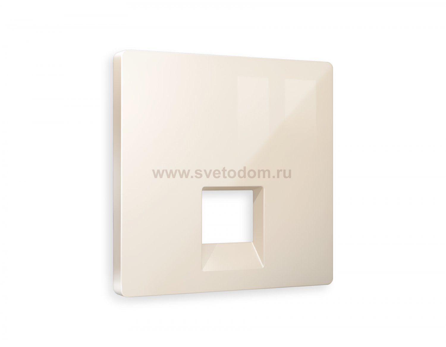 Лицевая панель ALFA (Бежевый глянец) для компьютерной/телефонной розетки RJ-45/RJ-11 QUANT AP3120 Ambrella Volt