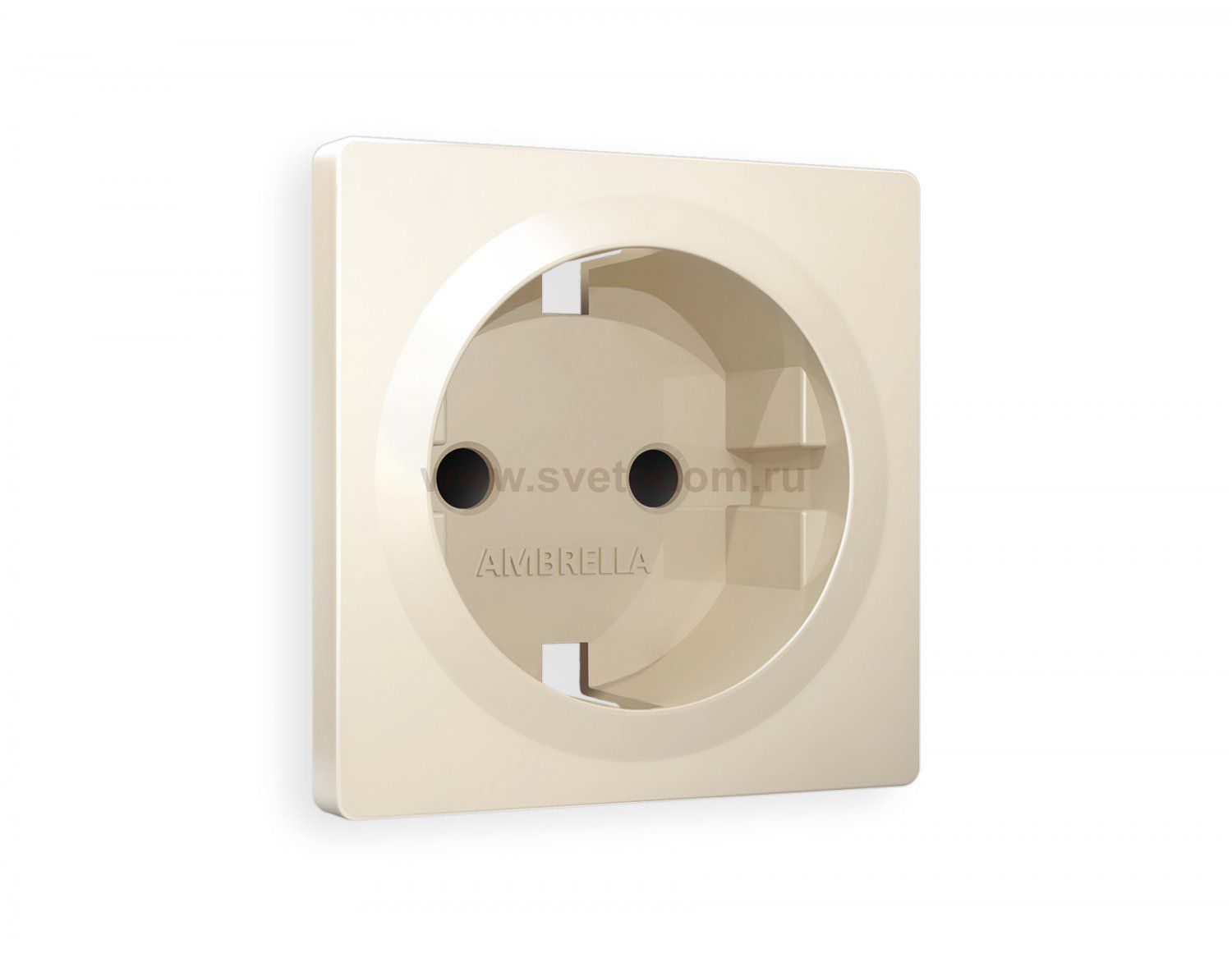 Лицевая панель ALFA (Бежевый матовый) для электрической розетки с/з со шторками QUANT AP3270 Ambrella Volt