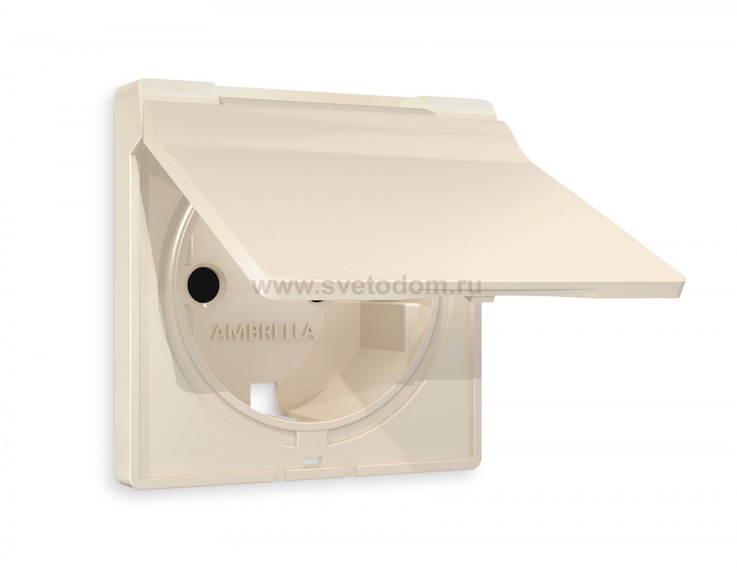 Лицевая панель ALFA (Бежевый матовый) для электрической розетки с/з со шторками и крышкой IP44 QUANT AP3280 Ambrella Volt