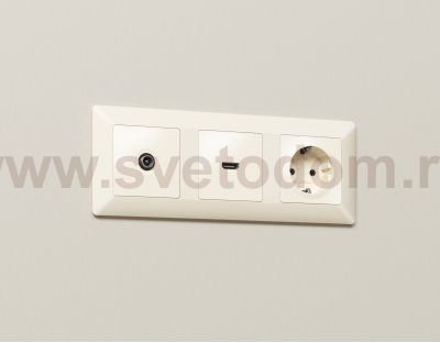 Лицевая панель ALFA (Бежевый матовый) для HDMI розетки QUANT AP3340 Ambrella Volt