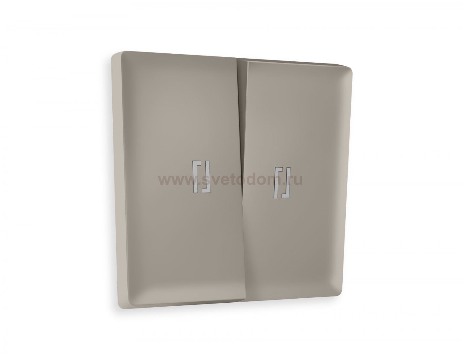 Лицевая панель ALFA (Серо-бежевый матовый) для 2-кл выключателей с подсветкой QUANT AP3640 Ambrella Volt