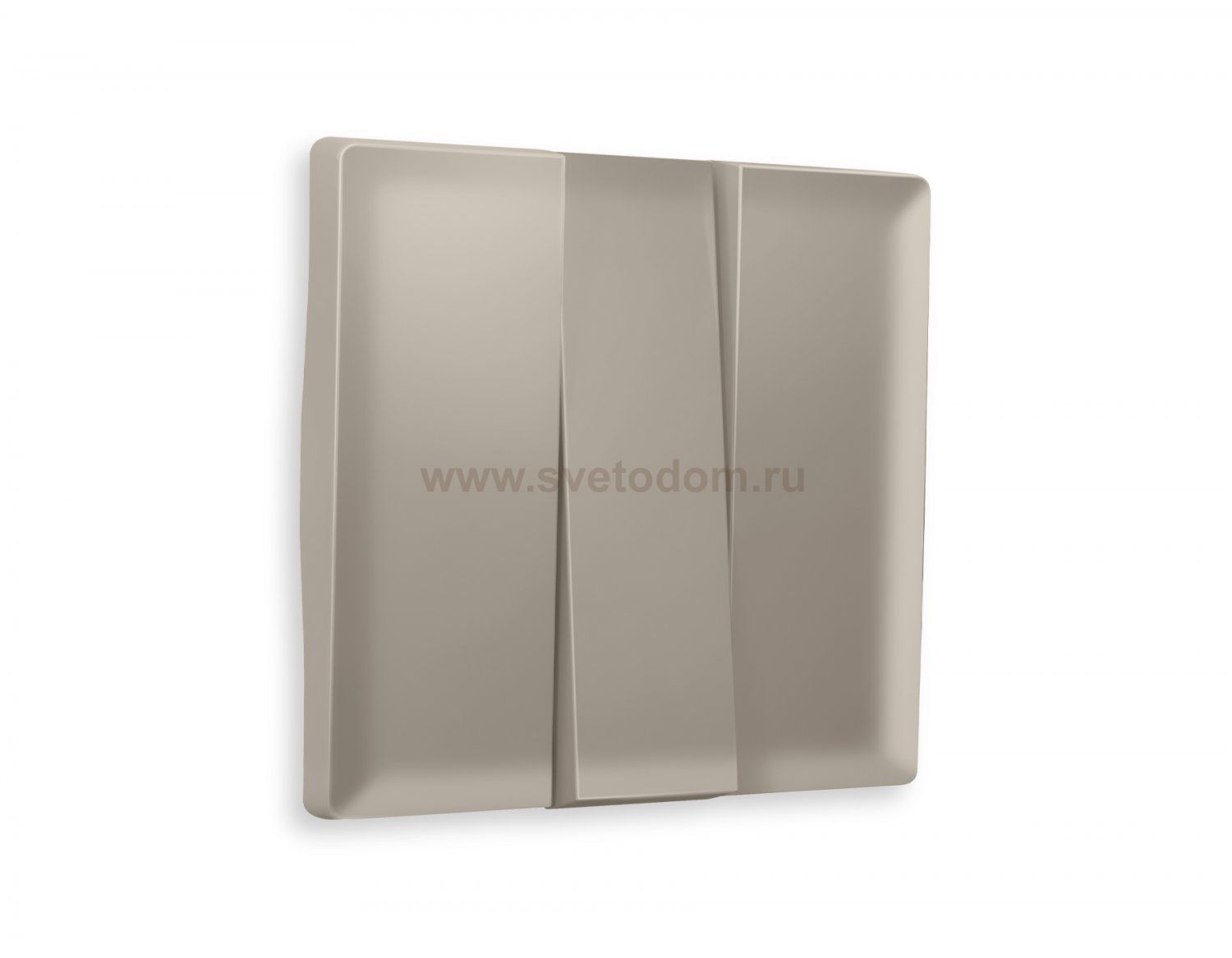 Лицевая панель ALFA (Серо-бежевый матовый) для 3-кл выключателей QUANT AP3650 Ambrella Volt