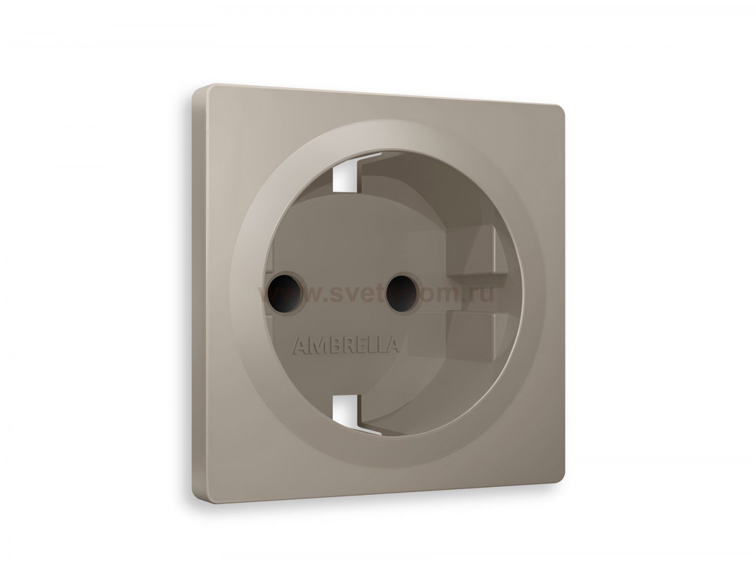 Лицевая панель ALFA (Серо-бежевый матовый) для электрической розетки с/з со шторками QUANT AP3670 Ambrella Volt