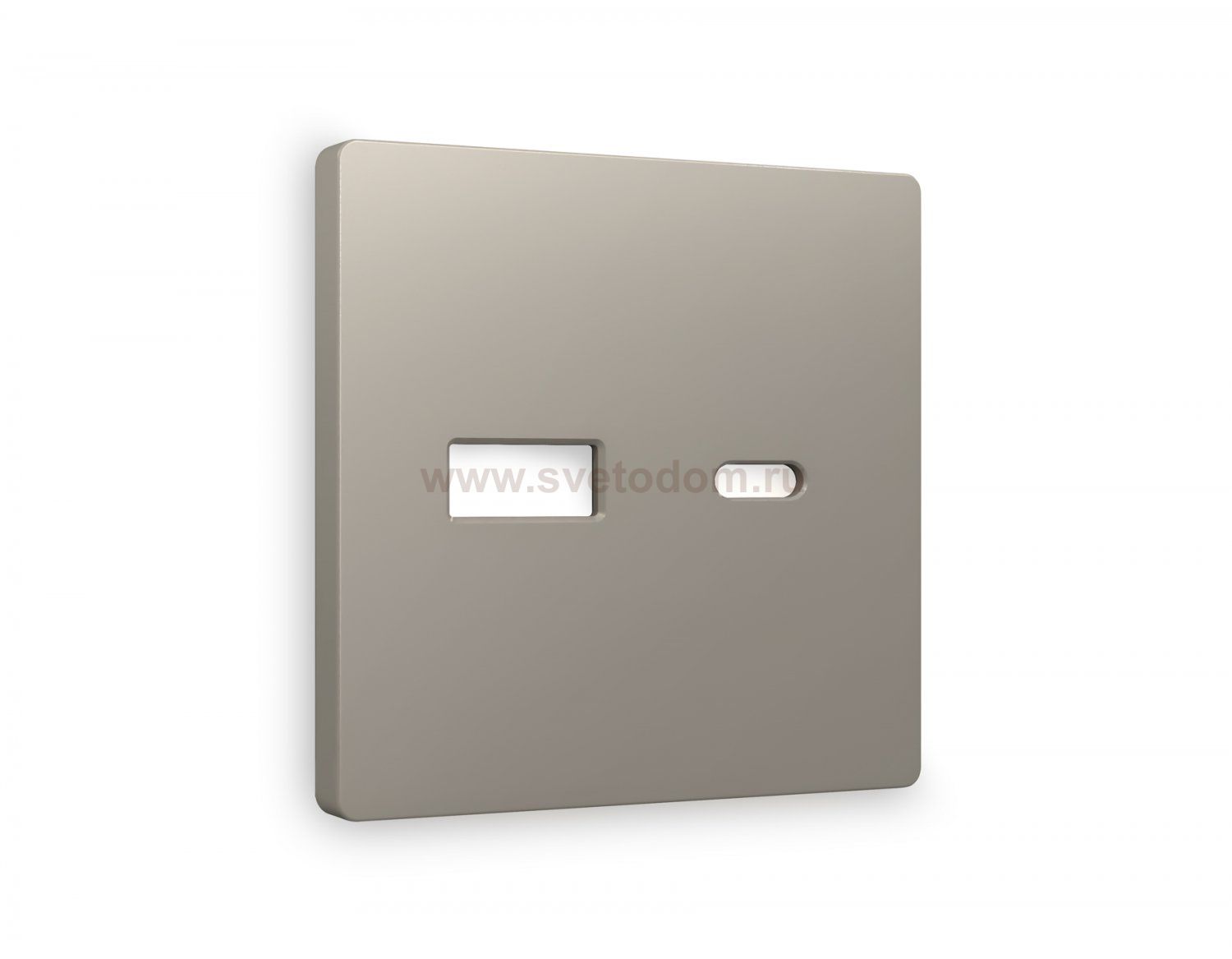 Лицевая панель ALFA (Серо-бежевый матовый) для розетки 2USB A+C QUANT AP3710 Ambrella Volt