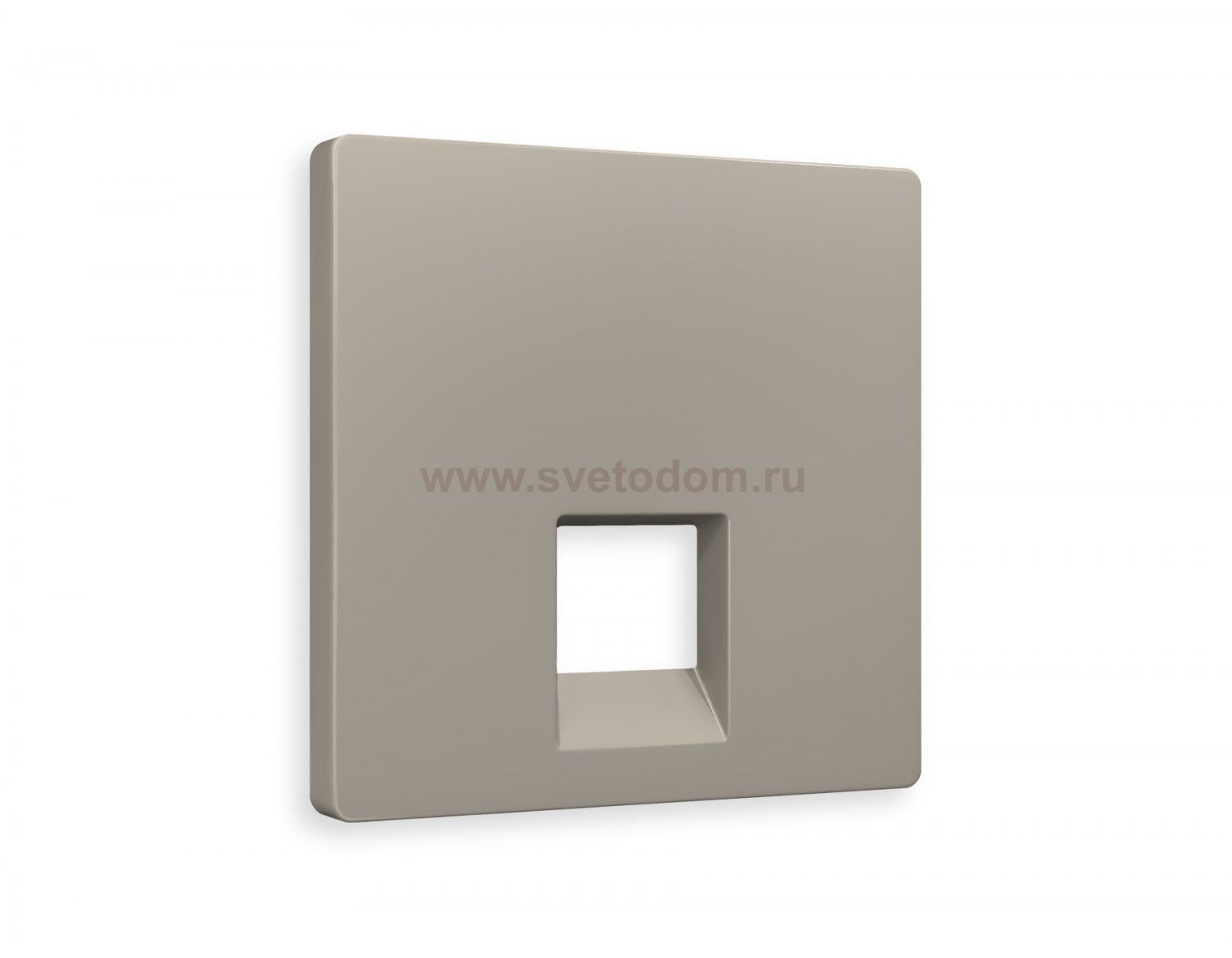 Лицевая панель ALFA (Серо-бежевый матовый) для компьютерной/телефонной розетки RJ-45/RJ-11 QUANT AP3720 Ambrella Volt