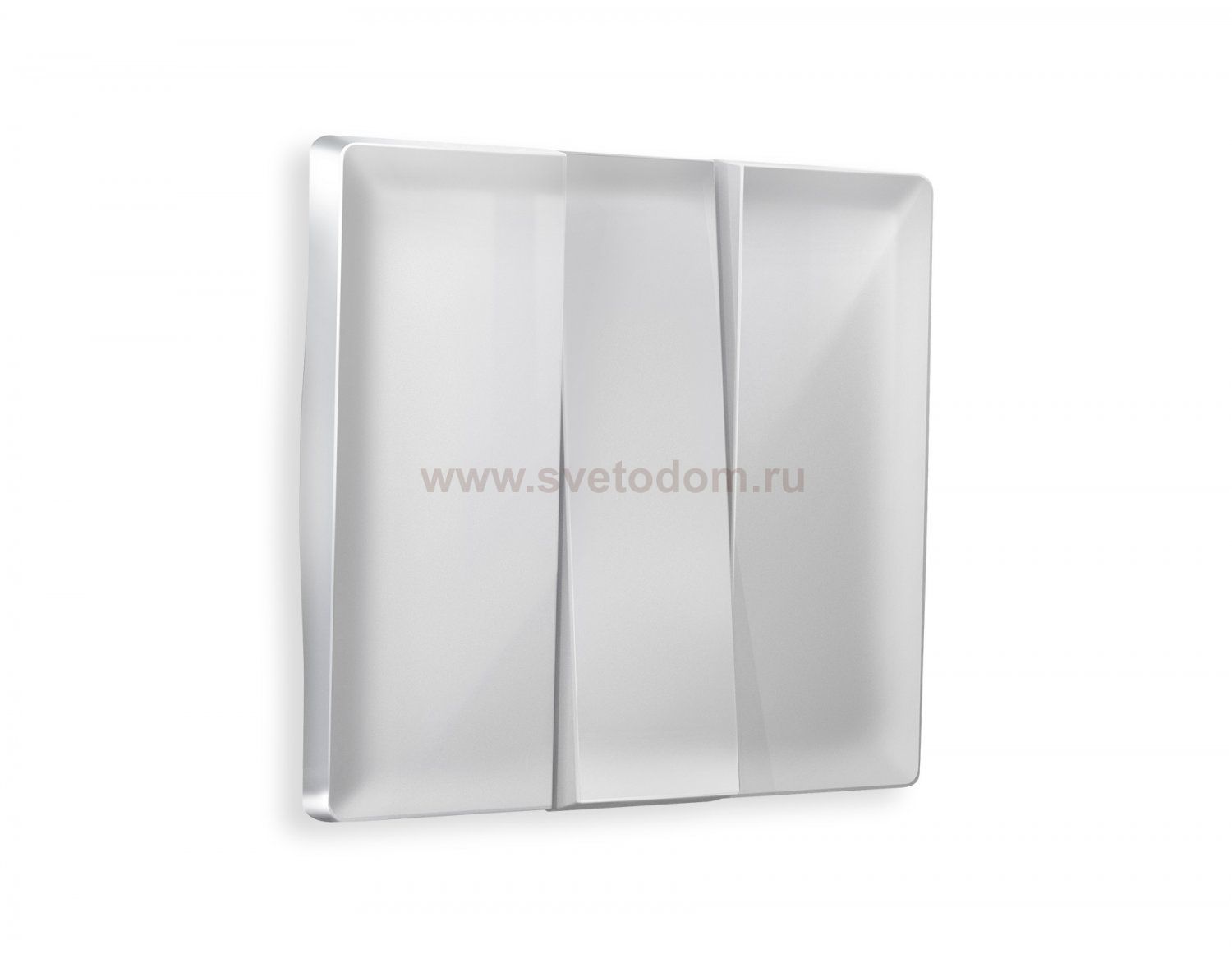 Лицевая панель ALFA (Серебро глянец) для 3-клавишных выключателей QUANT AP4050 Ambrella Volt