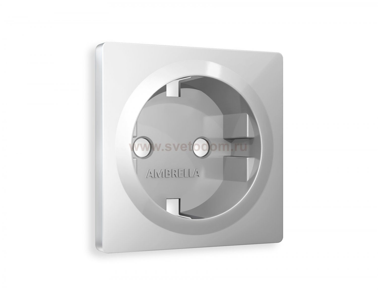 Лицевая панель ALFA (Серебро глянец) для электрической розетки с заземлением QUANT AP4060 Ambrella Volt