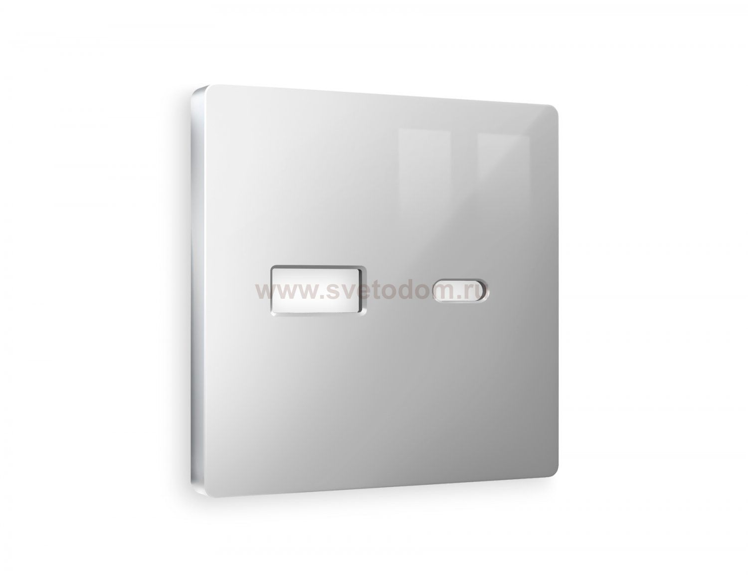 Лицевая панель ALFA (Серебро глянец) для розетки 2USB тип A+C QUANT AP4110 Ambrella Volt