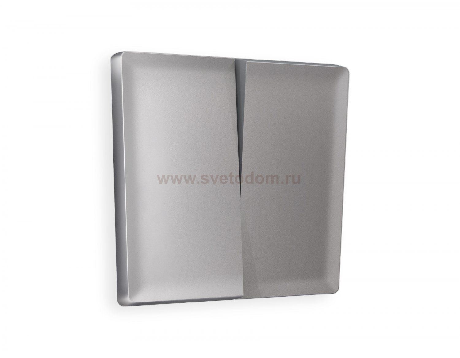 Лицевая панель ALFA (Сталь матовый) для 2-клавишных выключателей QUANT AP5030 Ambrella Volt