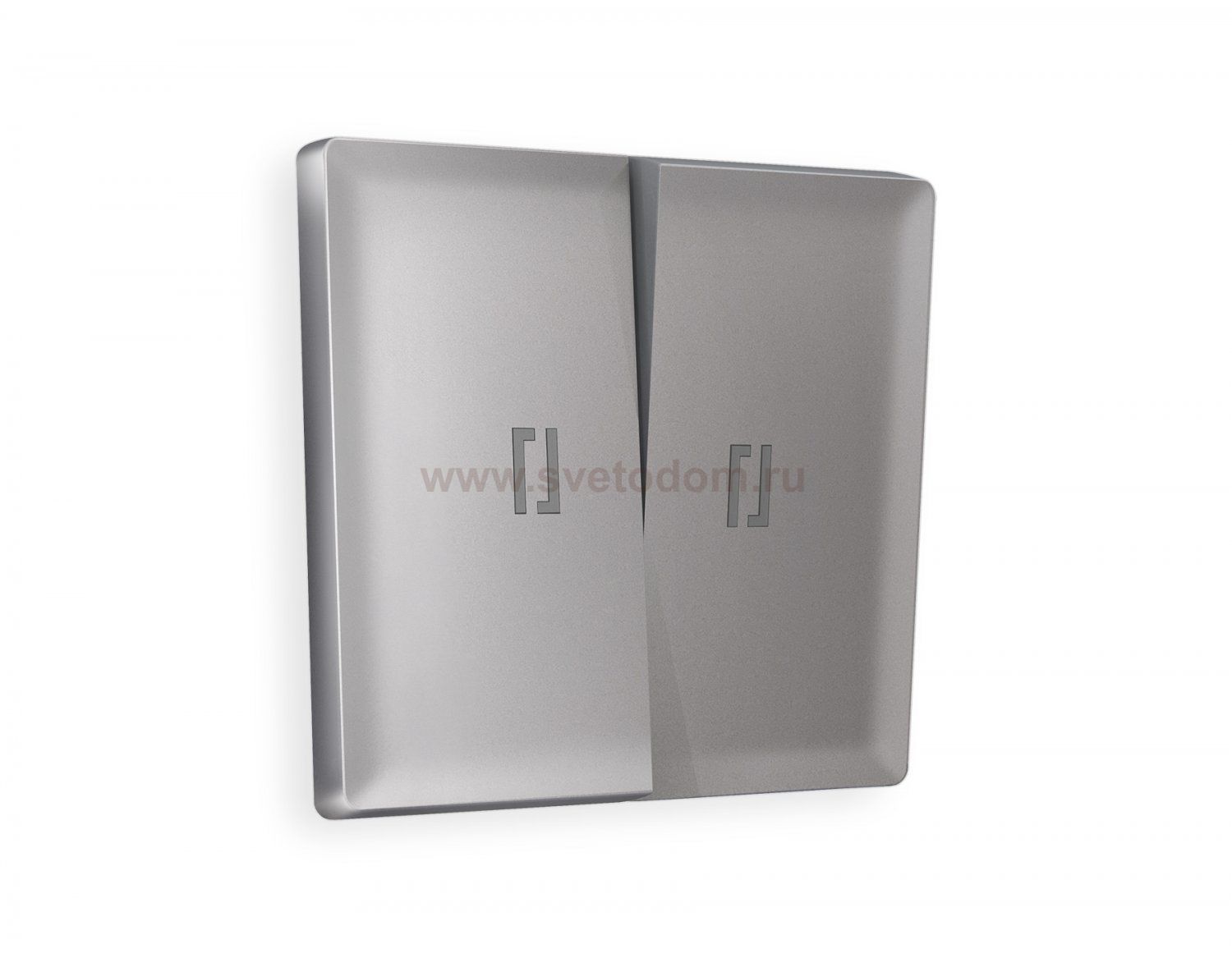 Лицевая панель ALFA (Сталь матовый) для 2-клавишных выключателей с подсветкой QUANT AP5040 Ambrella Volt