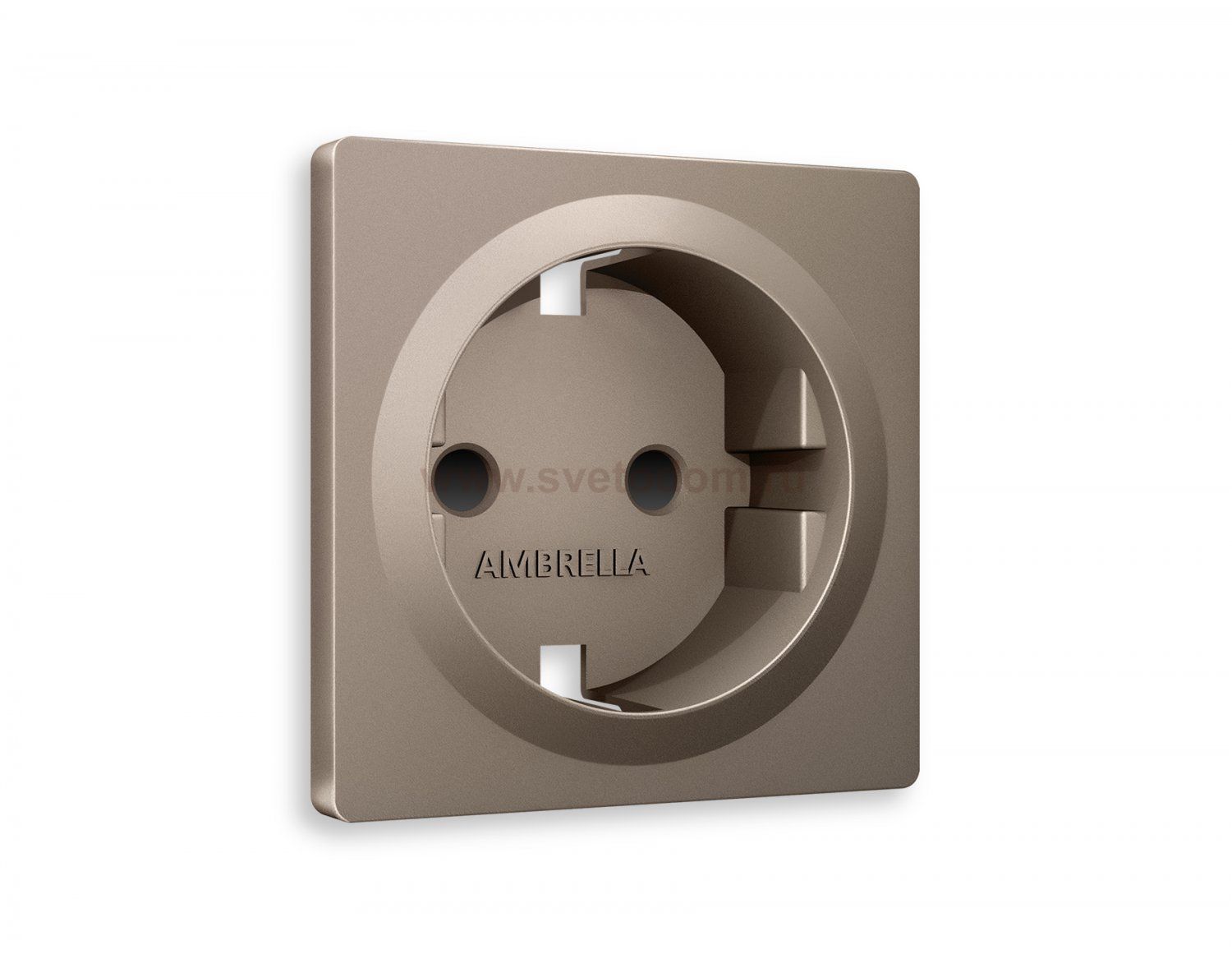 Лицевая панель ALFA (Темная бронза матовый) для электрической розетки с заземлением со шторками QUANT AP637 Ambrella Volt