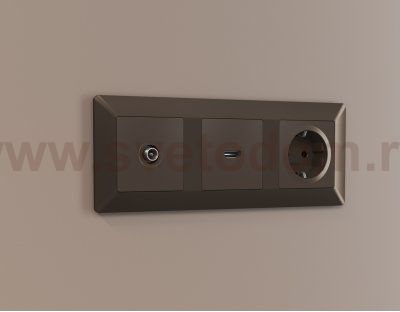 Лицевая панель ALFA (Темная бронза матовый) для HDMI розетки QUANT AP6440 Ambrella Volt