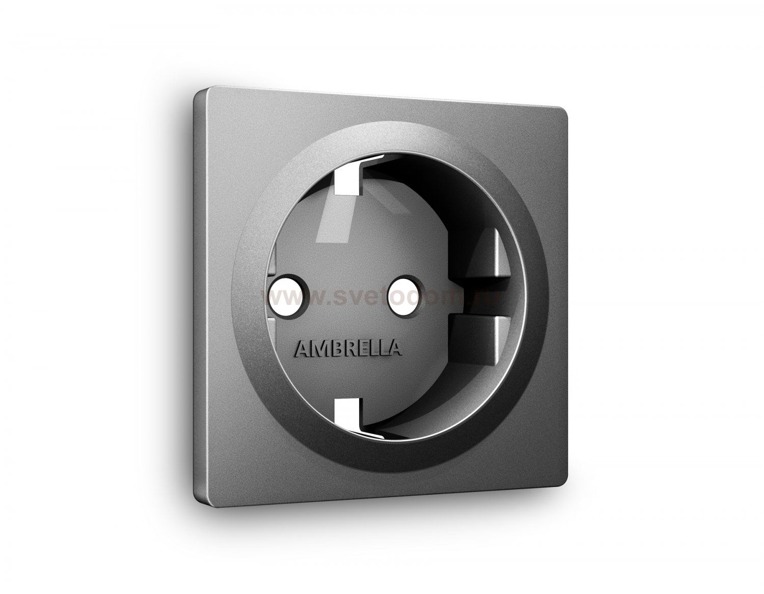 Лицевая панель ALFA (Антрацит серый) для электрической розетки с заземлением QUANT AP6560 Ambrella Volt
