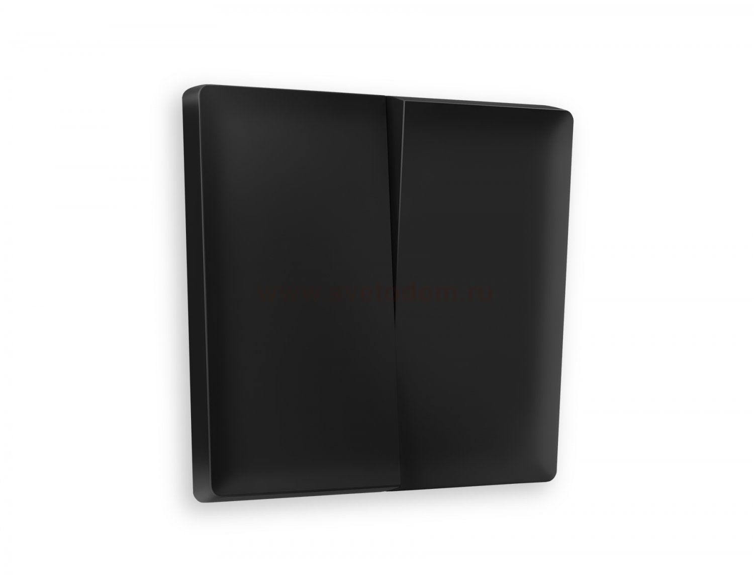 Лицевая панель ALFA (Черный матовый) для 2-клавишных выключателей QUANT AP8030 Ambrella Volt