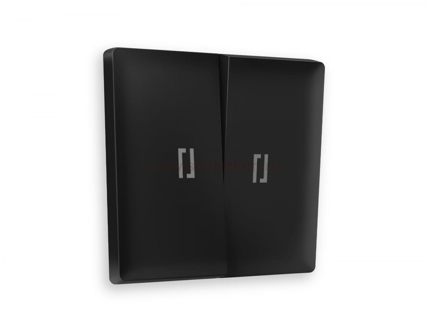 Лицевая панель ALFA (Черный матовый) для 2-клавишных выключателей с подсветкой QUANT AP8040 Ambrella Volt