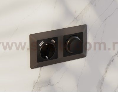 Лицевая панель ALFA (Черный матовый) для светорегулятора универсального QUANT AP8055 Ambrella Volt