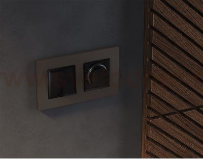 Лицевая панель ALFA (Черный матовый) для светорегулятора универсального QUANT AP8055 Ambrella Volt