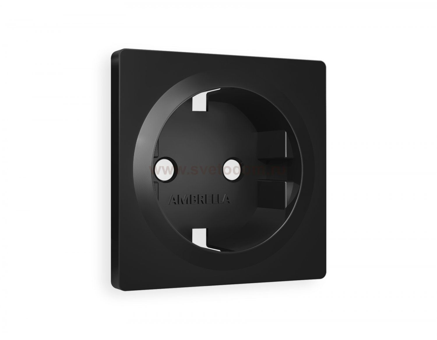 Лицевая панель ALFA (Черный матовый) для электрической розетки с заземлением QUANT AP8060 Ambrella Volt