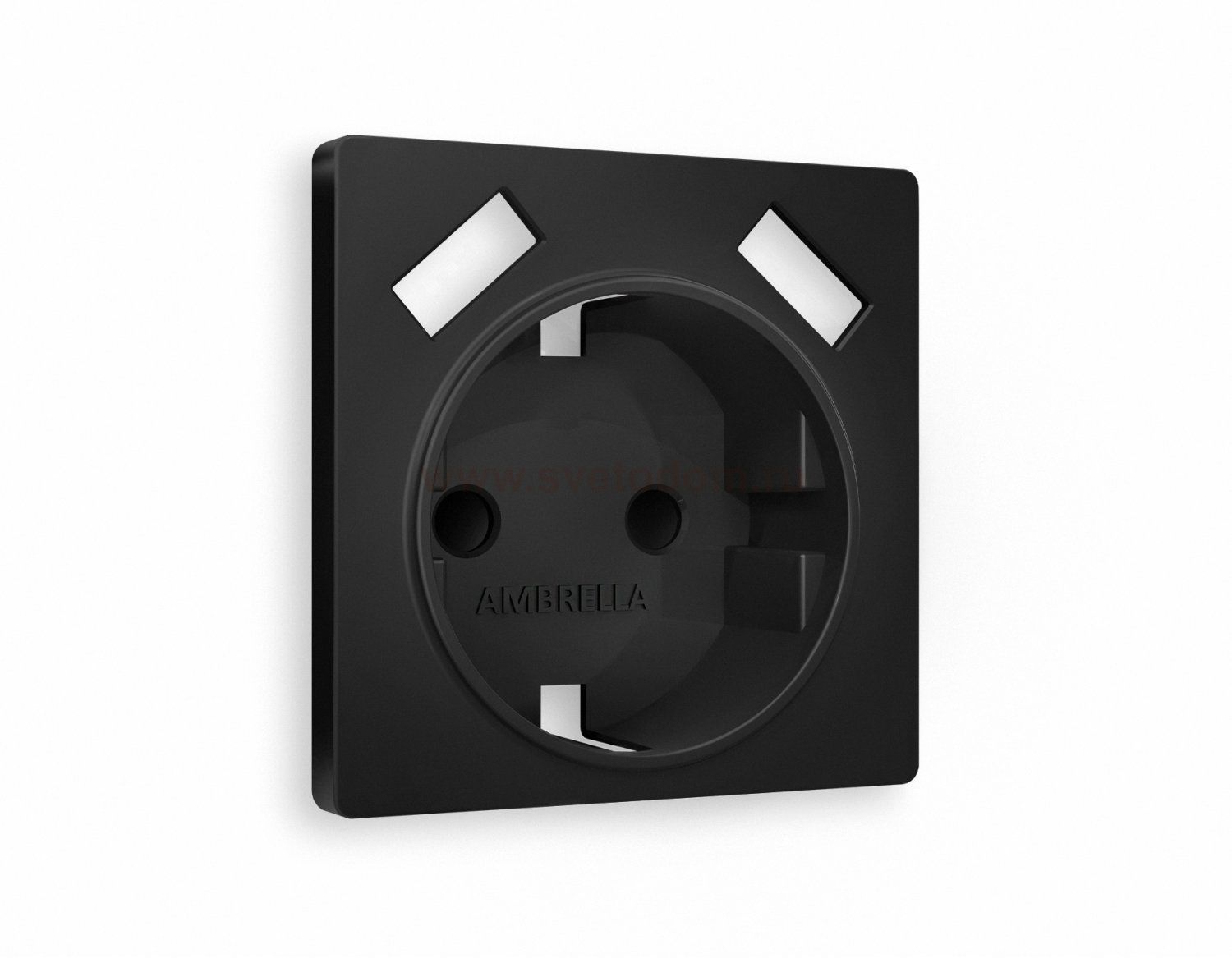 Лицевая панель ALFA (Черный матовый) для электрической розетки с заземлением со шторками 2USB A+A QUANT AP8090 Ambrella Volt