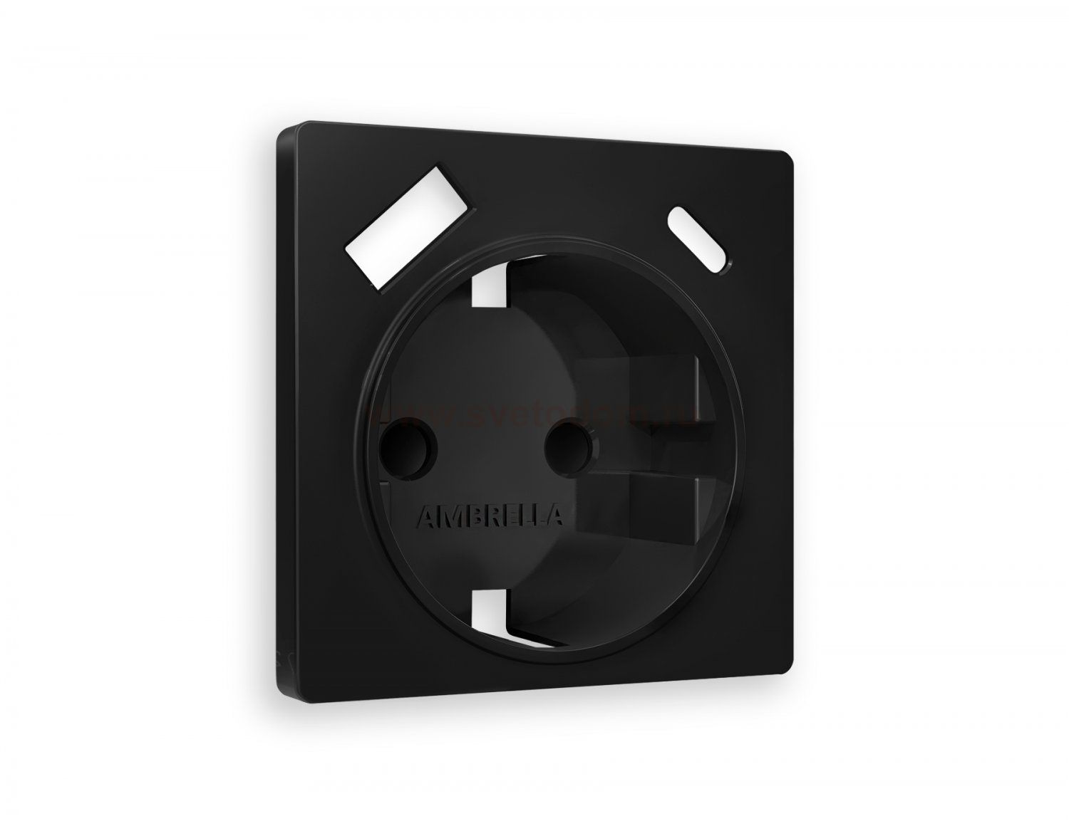 Лицевая панель ALFA (Черный матовый) для электрической розетки с заземлением со шторками 2USB A+C QUANT AP8100 Ambrella Volt